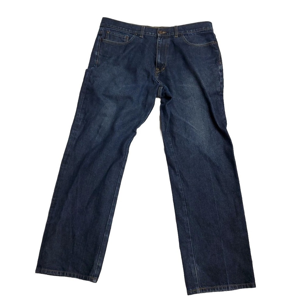 AKOO BRAND MEN'S JEANS Sz 40 Dark Blue Wash Straight 32.5" Length Classic‎ Fit